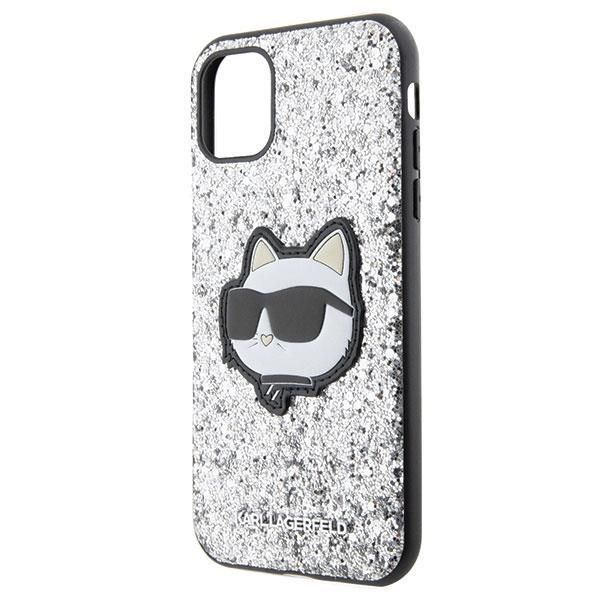 Back panel cover Karl Lagerfeld Karl Lagerfeld KLHCN61G2CPS iPhone 11 / Xr 6.1" silver/silver hardcase Glitter Choupette Patch
