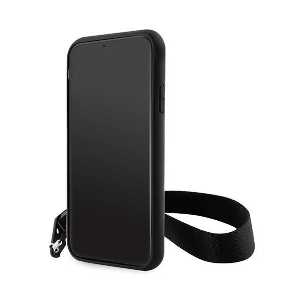 Back panel cover Karl Lagerfeld Karl Lagerfeld KLHCN61SAKLMBSK iPhone 11 / Xr 6.1" black/black hardcase Monogram Losange Saffiano