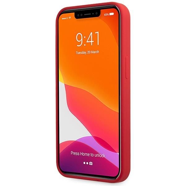 Tagakaaned Guess Guess GUHCP13XLSLMGRE iPhone 13 Pro Max 6.7" red/burgundy hard case Silicone Vintage Gold Logo