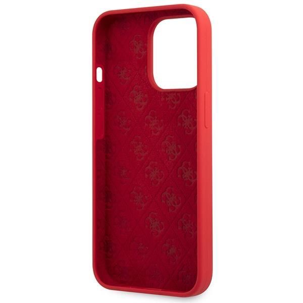 Tagakaaned Guess Guess GUHCP13XLSLMGRE iPhone 13 Pro Max 6.7" red/burgundy hard case Silicone Vintage Gold Logo