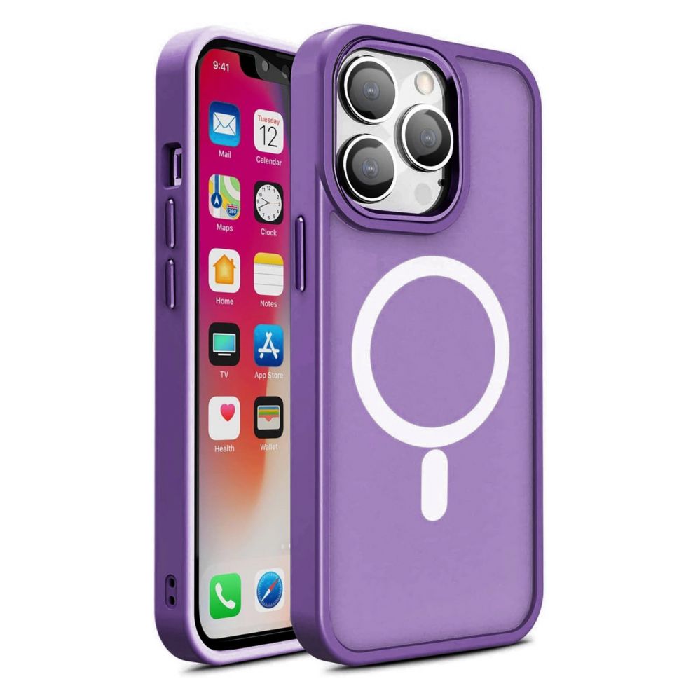 Aizmugurējais vāciņš Hurtel - Magnetic Color Matte Case for iPhone 15 - purple