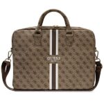 Back panel cover Guess  Guess 4G Printed Stripes bag for a 16" laptop - brown 