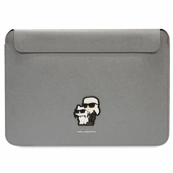 Tagakaaned Karl Lagerfeld Karl Lagerfeld Saffiano Karl&Choupette case for a 16" laptop - silver