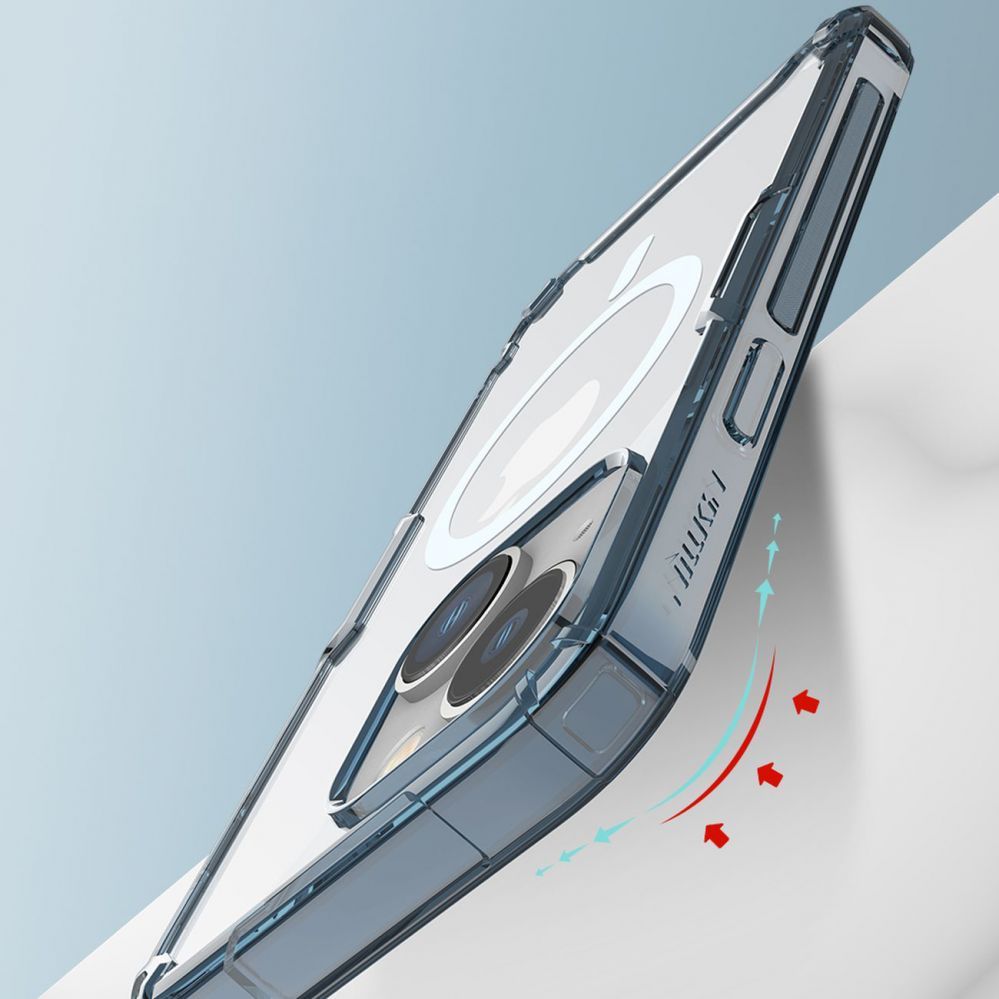 Back panel cover Nillkin Nillkin Nature Pro armored case with MagSafe for iPhone 15 Plus - blue