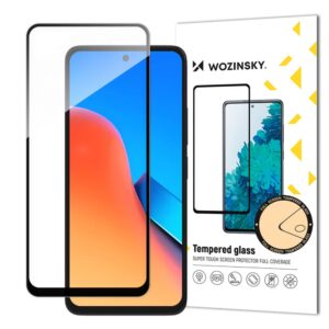 Apsauginiai stiklai Wozinsky  Durable Wozinsky Full Glue Full Screen Tempered Glass with Frame for Xiaomi Redmi 12 - Black 