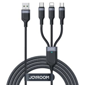 Kabelis Joyroom  Joyroom Multi-Use Series S-A18 3in1 USB-A - Lightning / USB-C / micro USB cable 0.3m - black