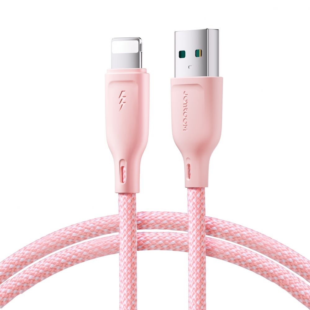 Kabelis Joyroom Joyroom Multi-Color Series S-A34 USB-A / Lightning 3A cable 1m - pink