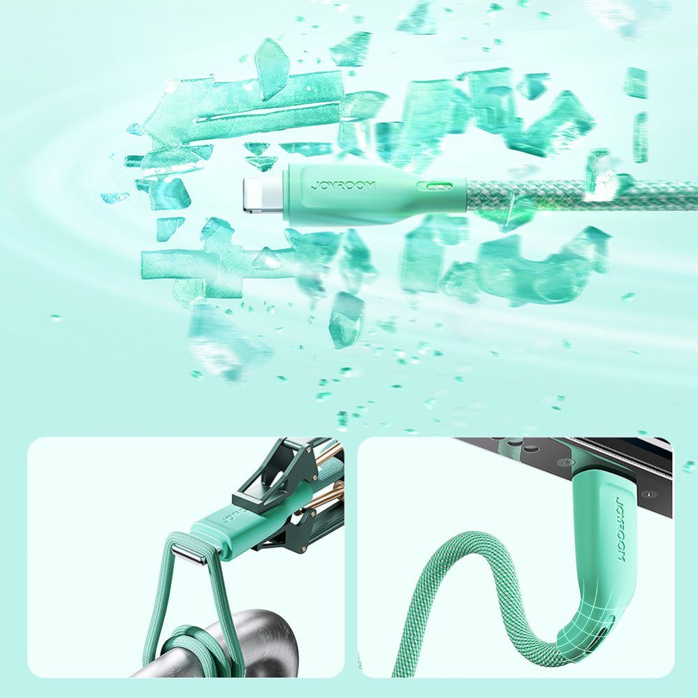 Kabelis Joyroom Joyroom Multi-Color Series S-A34 USB-A / Lightning 3A cable 1m - pink