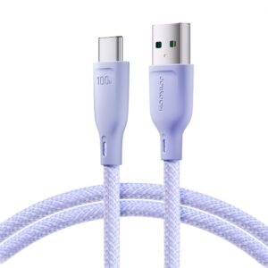 Kabelis Joyroom  Joyroom Multi-Color Series S-A34 USB-A / USB-C 100W Cable 1m - Purple
