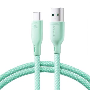 Kabelis Joyroom  Joyroom Multi-Color Series S-A34 USB-A / USB-C cable 100W 1m - green