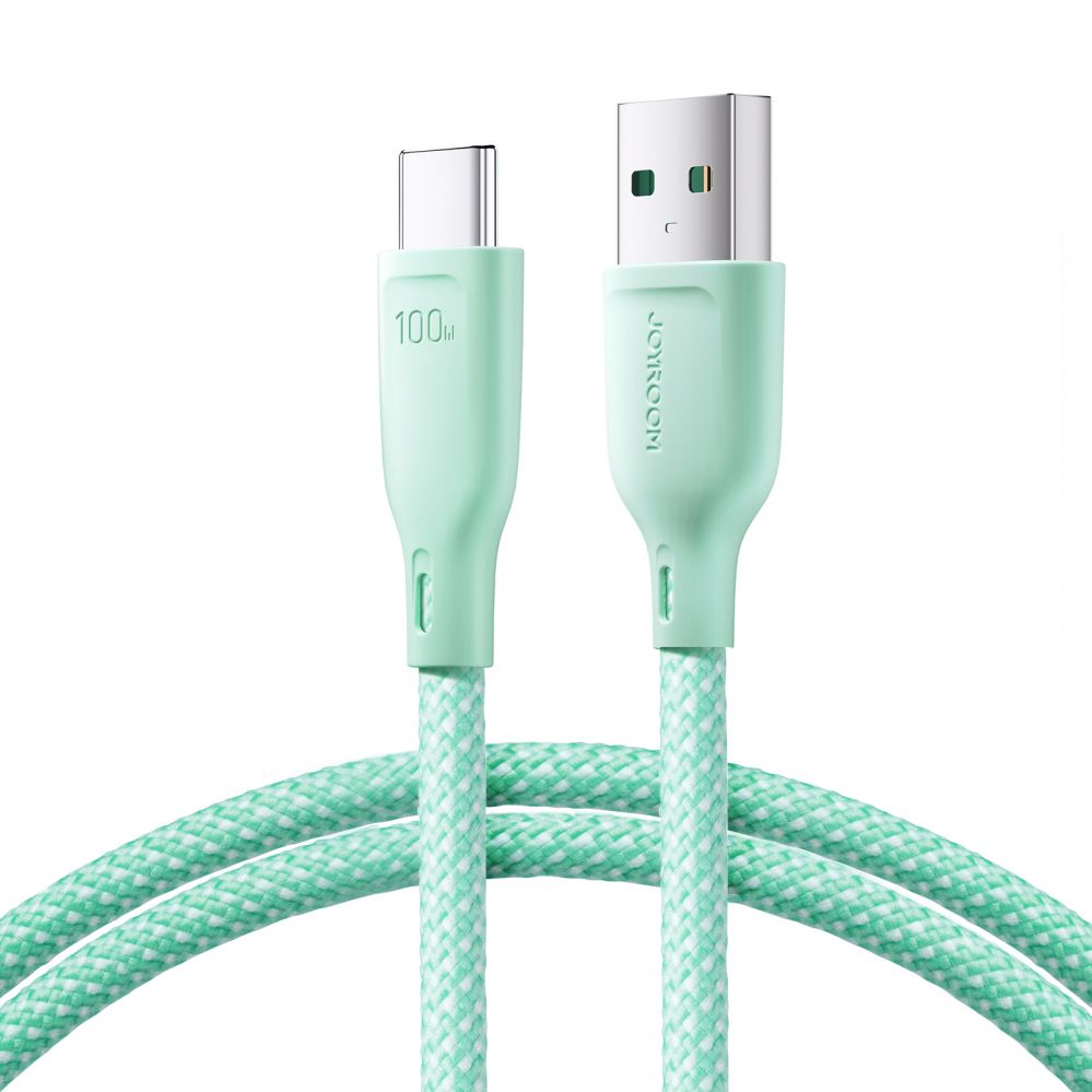 Cable Joyroom Joyroom Multi-Color Series S-A34 USB-A / USB-C cable 100W 1m - green