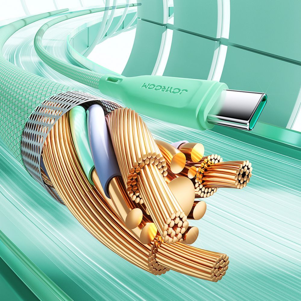 Cable Joyroom Joyroom Multi-Color Series S-A34 USB-A / USB-C cable 100W 1m - green