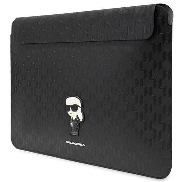 Tagakaaned Karl Lagerfeld Karl Lagerfeld Saffiano Monogram Ikonik case for a 16" laptop - black