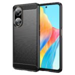 Back panel cover Hurtel  Flexible carbon pattern case for Oppo A98 5G Carbon Case - black 