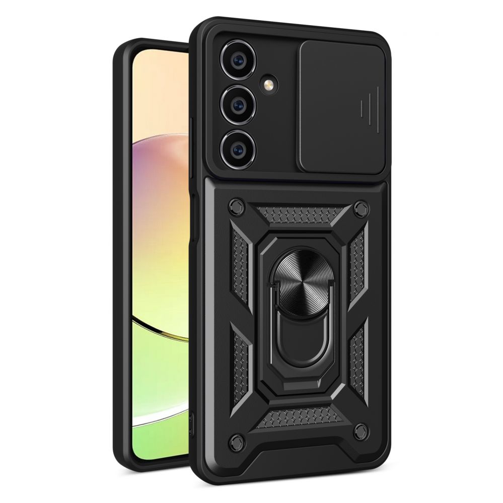 Aizmugurējais vāciņš Hurtel Hybrid Armor Camshield case for Samsung M54 with camera cover - black