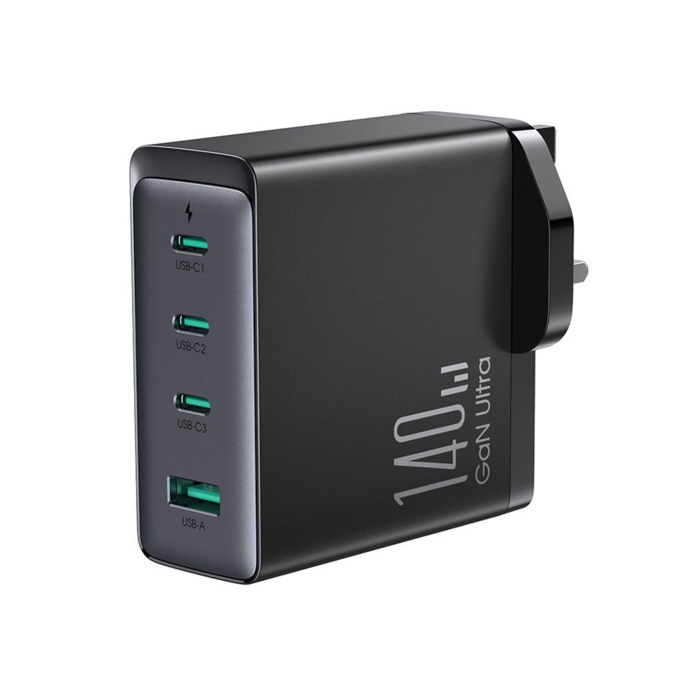 Adapteris Joyroom GaN charger UK Joyroom JR-TCG05UK 140W 3x USB-C USB-A + USB-C / USB-C cable 240W 1.2m