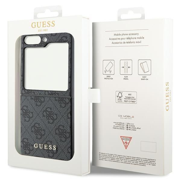Back panel cover Guess Guess 4G Charms Collection case for Samsung Galaxy Z Flip 5 - gray