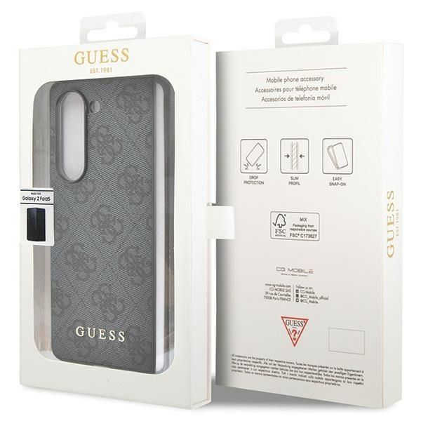 Aizmugurējais vāciņš Guess Guess GUHCZFD5GF4GGR F946 Z Fold5 gray/gray hardcase 4G Charms Collection