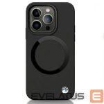 Back panel cover BMW  BMW BMHMP14XSILBK2 case for iPhone 14 Pro Max 6.7" - black Signature Liquid Silicone MagSafe 