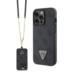 Aizmugurējais vāciņš Guess  Guess GUHCP13LP4TDSCPK Case for iPhone 13 Pro / 13 - Black Crossbody 4G Metal Logo