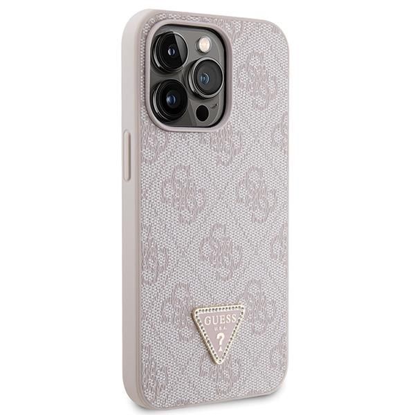 Aizmugurējais vāciņš Guess Guess GUHCP13LP4TDSCPP case for iPhone 13 Pro / 13 - pink Crossbody 4G Metal Logo