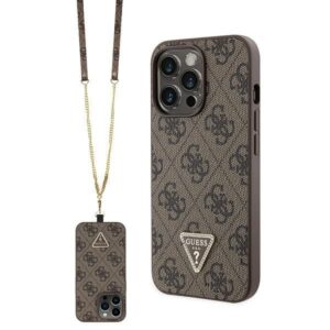 Aizmugurējais vāciņš Guess  Guess GUHCP13LP4TDSCPW Case for iPhone 13 Pro / 13 - Brown Crossbody 4G Metal Logo