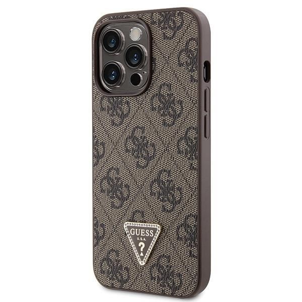 Aizmugurējais vāciņš Guess Guess GUHCP13LP4TDSCPW Case for iPhone 13 Pro / 13 - Brown Crossbody 4G Metal Logo