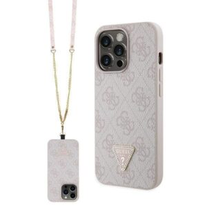 Aizmugurējais vāciņš Guess  Guess GUHCP13XP4TDSCPP case for iPhone 13 Pro Max 6.7" - pink Crossbody 4G Metal Logo
