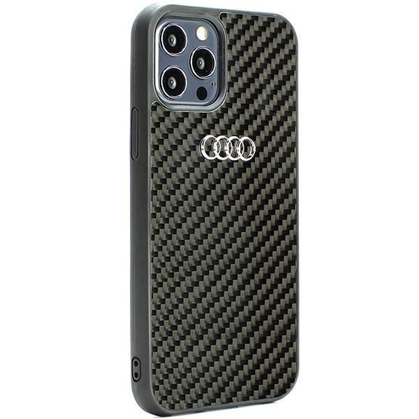 Back panel cover Audi Audi Carbon Fiber iPhone 12/12 Pro 6.1" black/black hardcase AU-TPUPCIP12P-R8/D2-BK
