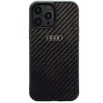 Aizmugurējais vāciņš Audi  Audi Carbon Fiber iPhone 14 Pro 6.1" black/black hardcase AU-TPUPCIP14P-R8/D2-BK