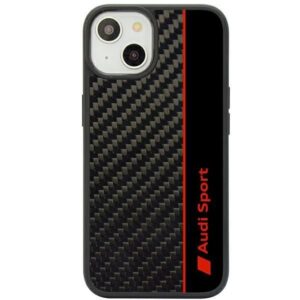 Aizmugurējais vāciņš Audi  Audi Carbon Fiber Stripe iPhone 14 6.1" black/black hardcase AUS-TPUPCIP14-R8/D1-BK