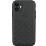 Nugarėlės dėklai Audi  Audi Genuine Leather iPhone 12/12 Pro 6.1" black/black hardcase AU-TPUPCIP12P-Q8/D1-BK