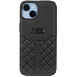 Aizmugurējais vāciņš Audi  Audi Genuine Leather iPhone 14 6.1" black/black hardcase AU-TPUPPCIP14-Q8/D1-BK