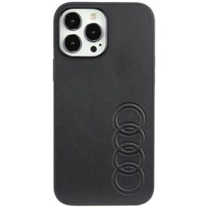 Aizmugurējais vāciņš Audi  Audi Synthetic Leather iPhone 13 Pro Max 6.7" black/black hardcase AU-TPUPPCIP13PM-TT/D1-BK