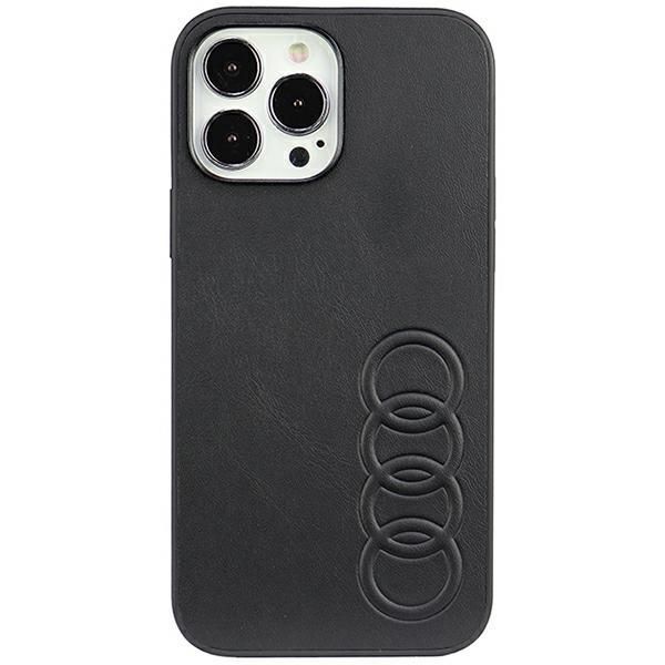 Back panel cover Audi Audi Synthetic Leather iPhone 13 Pro Max 6.7" black/black hardcase AU-TPUPPCIP13PM-TT/D1-BK