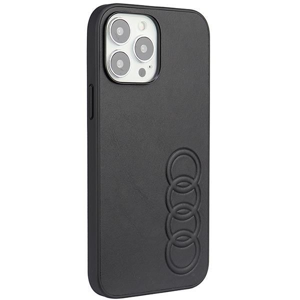 Back panel cover Audi Audi Synthetic Leather iPhone 13 Pro Max 6.7" black/black hardcase AU-TPUPPCIP13PM-TT/D1-BK