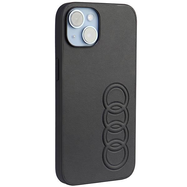 Back panel cover Audi Audi Synthetic Leather iPhone 14 6.1" black/black hardcase AU-TPUPPCIP14-TT/D1-BK