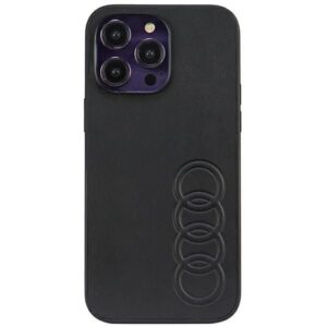 Aizmugurējais vāciņš Audi  Audi Synthetic Leather iPhone 14 Pro Max 6.7" black/black hardcase AU-TPUPPCIP14PM-TT/D1-BK