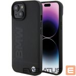 Back panel cover BMW  BMW Leather Hot Stamp case for iPhone 15 Plus - black 