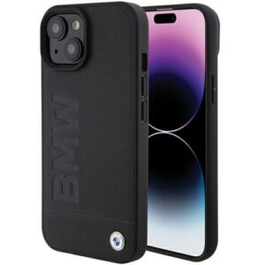 Back panel cover BMW  BMW Leather Hot Stamp case for iPhone 15 - black 