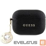 Back panel cover Guess  Guess GUAP2PGEHCDK case for AirPods Pro 2 cover - black Fixed Glitter Heart Diamond Charm