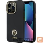 Aizmugurējais vāciņš Guess  Guess GUHCP13LM4DGPK case for iPhone 13 Pro / 13 - black Silicone Logo Strass 4G