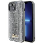 Aizmugurējais vāciņš Guess  Guess Sequin Script Metal case for iPhone 15 - silver 