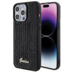 Aizmugurējais vāciņš Guess  Guess Sequin Script Metal case for iPhone 15 Pro Max - black 
