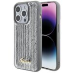 Aizmugurējais vāciņš Guess  Guess Sequin Script Metal case for iPhone 15 Pro Max - silver 