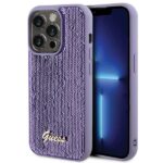 Aizmugurējais vāciņš Guess  Guess Sequin Script Metal case for iPhone 15 Pro Max - purple 