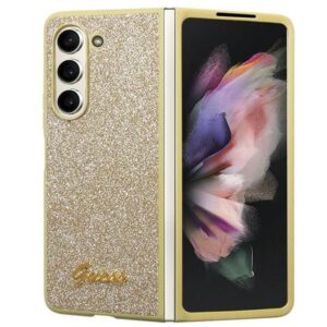 Aizmugurējais vāciņš Guess  Guess Glitter Script case for Samsung Galaxy Z Fold 5 - gold 
