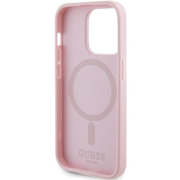 Tagakaaned Guess Guess GUHMP13LPSAHMCP case for iPhone 13 Pro / 13 - pink Saffiano MagSafe