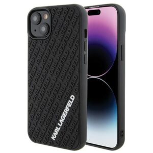Aizmugurējais vāciņš Karl Lagerfeld  Karl Lagerfeld 3D Rubber Multi Logo case for iPhone 15 Plus - black 