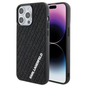 Aizmugurējais vāciņš Karl Lagerfeld  Karl Lagerfeld 3D Rubber Multi Logo case for iPhone 15 Pro Max - black 